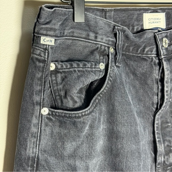 Citizens of Humanity Horseshoe Denim Black Barrel Jean Cropped Organic Cotton 30 - Picture 5 of 15